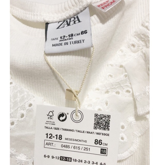 Zara Kids Swiss Embroidered Ruffle Shirt NWT - Picture 5 of 5